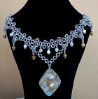 pearl and jasper chainmail necklace